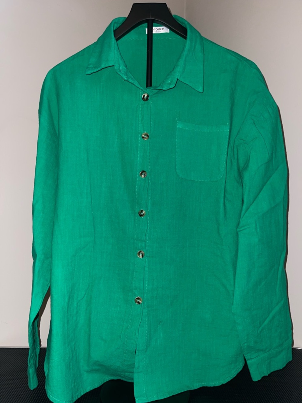 Bright Green Button-Up Shirt women’s large